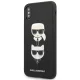 Karl Lagerfeld Saffiano Karl&Choupette Head Case for iPhone XS Max - Black