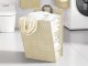 Foldable wall-mounted laundry basket for wall or door, beige