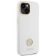 Чехол Guess Silicone Logo Strass 4G для iPhone 15 - белый
