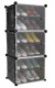 Iso Trade Modular Shoe Rack with 6 Shelves and Hanger, Black