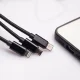 Maxlife 3-in-1 USB Cable - Lightning / USB-C / microUSB 1.0 m 2.1A, Black