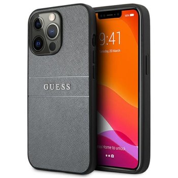 Guess Saffiano Stripe Case for iPhone 13 / 13 Pro, Grey
