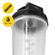 4FIZJO PRO Sports Shaker Bottle with Mesh and Ball 650 ml, Clear/Black