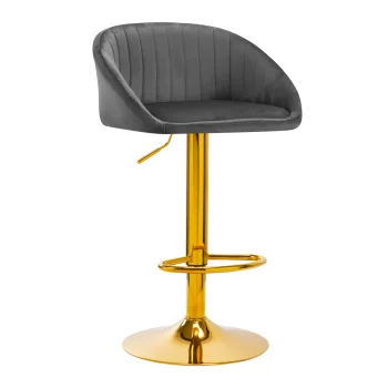 4Rico QS-B16G Bar Stool, Grey Velvet
