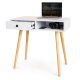 Cosmetic dressing table with drawer and shelf, white