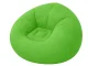 Inflatable Velour Pouf with Pump 100x100x65 cm, Green