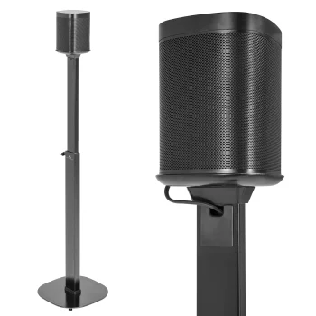 Floor Speaker Stand Maclean MC-940 for Sonos One and One SL, 738-1182 mm, Max 10kg, Black
