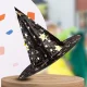 Wizard Halloween Costume Set (Cape + Hat) Black with Gold Stars