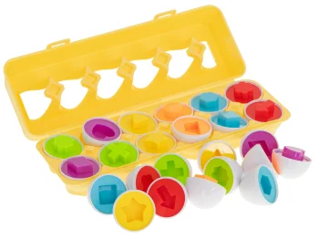 Kids Toddler Educational Toy Color Shape Sorter Matching Egg Set Puzzle, 12 pcs