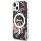 Guess iPhone 14 Plus Case Flower MagSafe, Black