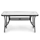 Multigarden SC-094 Glass Top Garden Table, 140x80 cm, Black