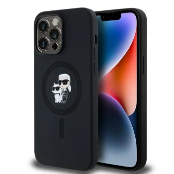 Apple iPhone 14 Pro Max 6.7'' Karl Lagerfeld Silicone Karl&Choupette MagSafe Cover Case, Black