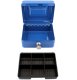 Small Metal Cash Box with Key Lock, XS, Blue
