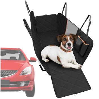 Waterproof Dog Car Seat Cover & Hammock for Back Seat, Black