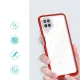 Hybrid Armor Clear 3 in 1 Case for Samsung Galaxy A22 4G, Transparent with Red Frame