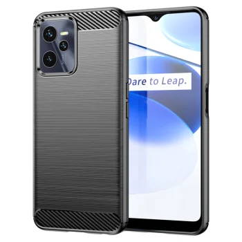 Carbon Case for Realme C35 TPU Cover, Black