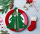 Cutlery Pockets, Christmas Tree, Green Color, Set of 6 Pcs