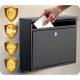Humberg Wall Mount Locking Mailbox HM-860, 37.5x30.5x12 cm, Black