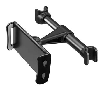 Universāls auto galvas balsta telefona un planšetdatora turētājs, melns