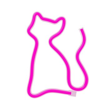 Cat LED Neon Sign for Wall Decor USB Powered Forever Light FLNE04, Pink