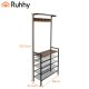 Ruhhy 27035 Hallway Coat Rack with Shoe Shelves, Black