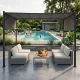 MultiGarden Garden Pergola 3x4 m, Steel Frame, Grey