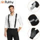Men\'s Y-Back Suspenders Ruhhy Wide 3.5 cm Adjustable, black