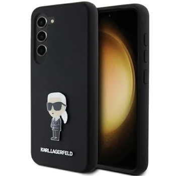 Karl Lagerfeld Samsung Galaxy S24+ Case Silicone Ikonik Metal Pin, Black