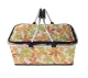 Collapsible Thermal Picnic Basket, White with Flowers