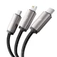Tech-Protect UltraBoost 3in1 USB-A to Lightning / USB-C / Micro-USB Cable 1m, Gray