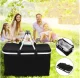 Collapsible Thermal Picnic Basket, White with Flowers
