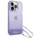 Guess Translucent Pearl Strap Case for iPhone 14 Pro, Violet