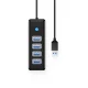 Orico PW4U-U3 USB-A Hub with 4x USB 3.0 Ports, Black