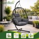 Подвесное кресло-кокон садовые качели Gardlov 150 кг, черный