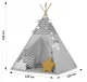 Nukido Tepee Tent with Lights for Kids, Gray