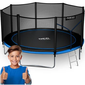 Neo-Sport NS-14Z221 Garden Trampoline with Outer Net and Ladder, 435 cm (14 ft)