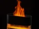 Fireplace Air Humidifier with Flame Effect, Aromatherapy, USB & Remote, 300ml
