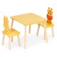 ECOTOYS Wooden Kids Table and 2 Chairs Set Giraffe
