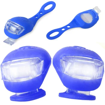 Silicone Bicycle LED Lights Set, 2 LEDs, 2 pcs, Blue
