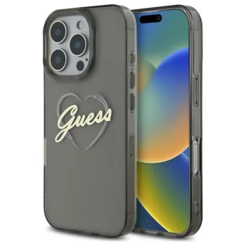 Guess iPhone 16 Pro Max Case IML Heart, Black