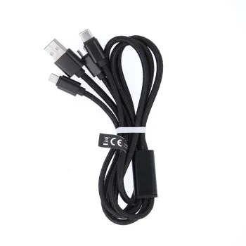 Maxlife 3-in-1 USB Cable - Lightning / USB-C / microUSB 1.0 m 2.1A, Black