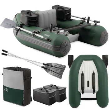 Inflatable Fishing Boat Big Catch Pro 165x119x38 cm with Oars, Intex 68381