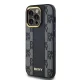 DKNY iPhone 14 Pro Max Case Leather Checkered Mono Pattern MagSafe, Black