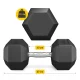 Steel Hexagonal Dumbbell 4FIZJO HEX 22.5 kg, Black