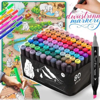 Ricokids 90x120 cm Drawing Mat + 80 Alcohol Markers