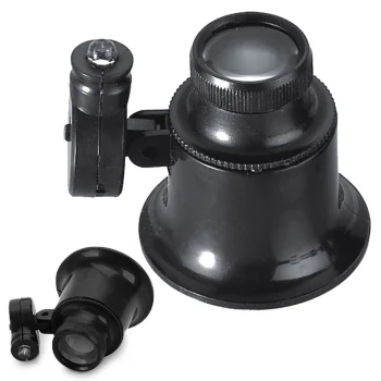 Pocket Jeweler's Eye Loupe with LED Light, 20x Magnification, Black