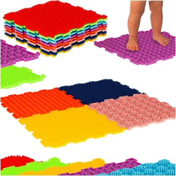 Sensory Puzzle Mat for Foot Massage, 8 Pieces, Colorful