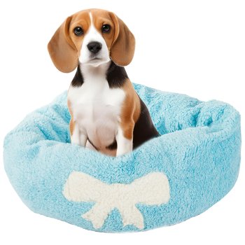 Soft plush pet bed for dogs and cats, round, 50cm