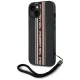 Karl Lagerfeld Saffiano Athleisure Stripes Cord Case for iPhone 15, Red