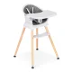 ECOTOYS 6-in-1 Convertible Baby High Chair with Removable Tray, Grey